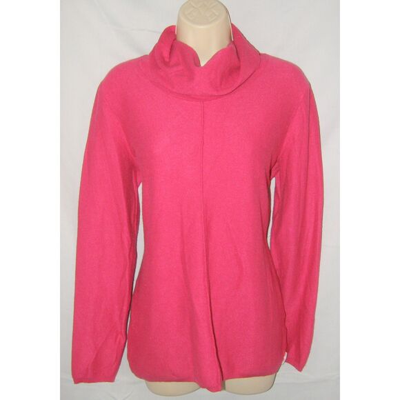 Fuchsia Pink Sz Medium Casual Wear Stretchy Cowl Neck Tunic Sweater CALVIN KLEIN - Picture 1 of 4